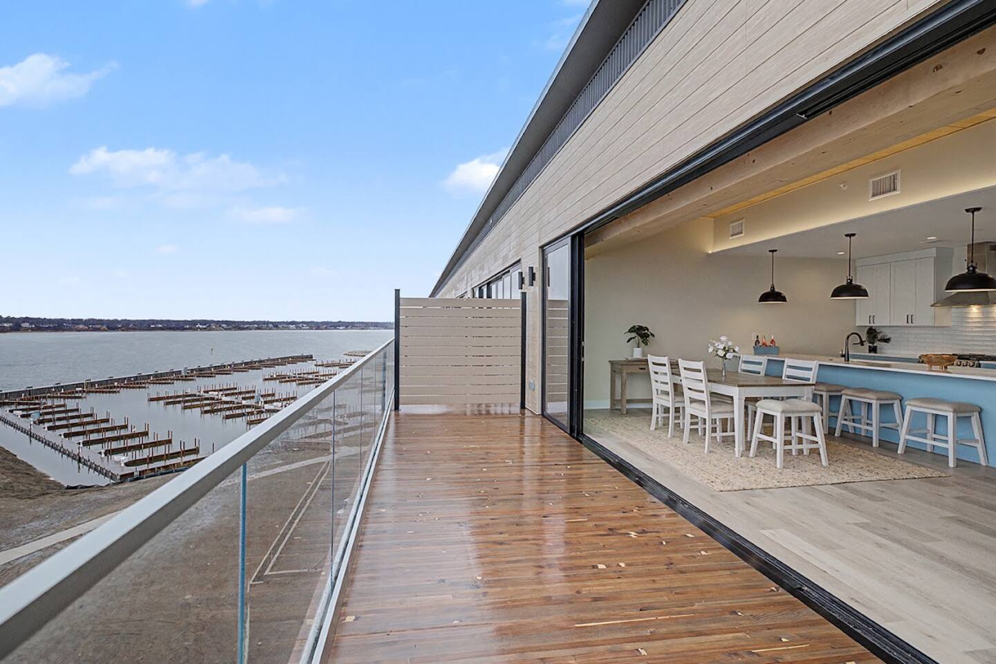 2-bedroom condo: living & balcony