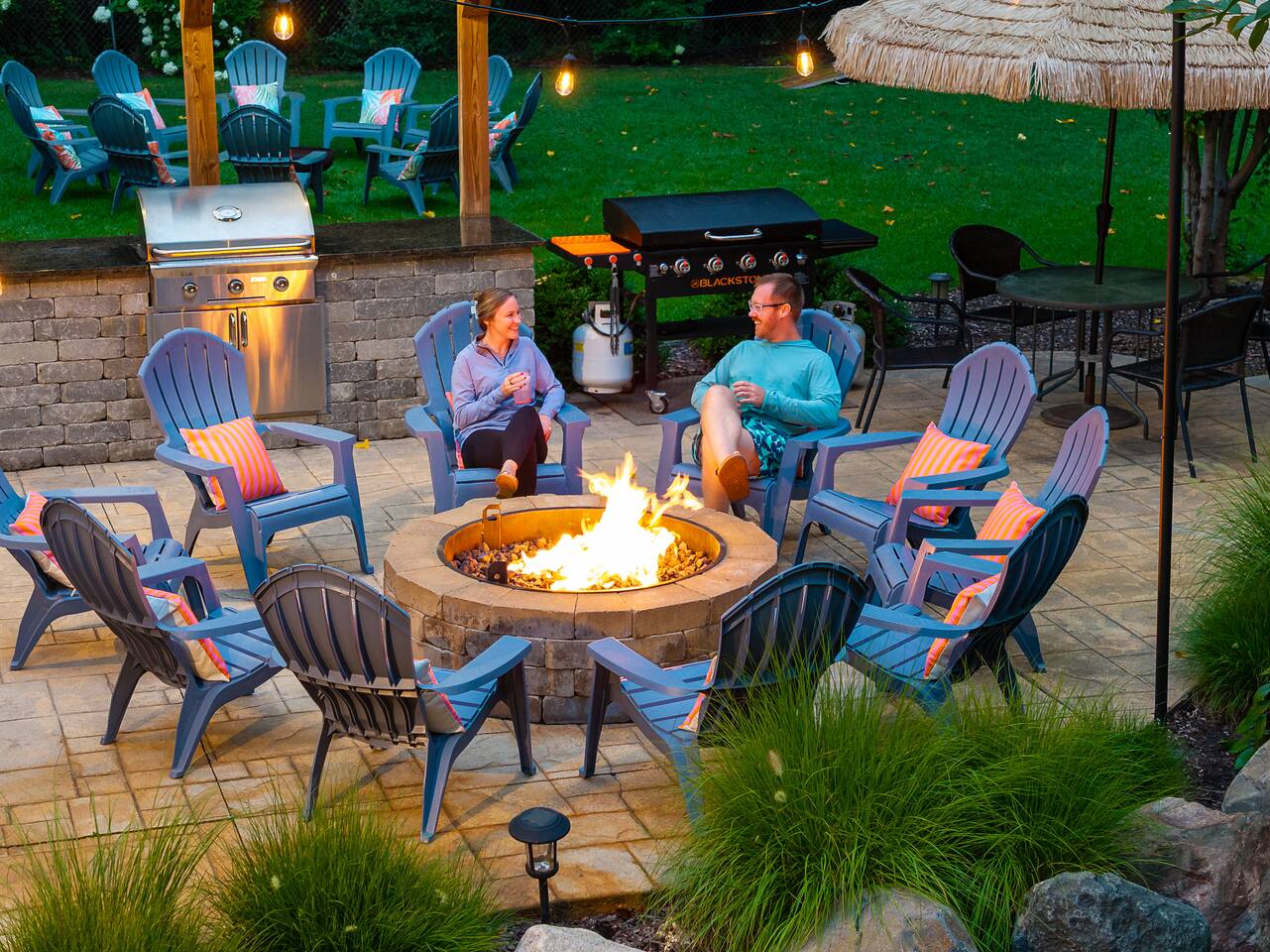 Pool, fire pits & yard