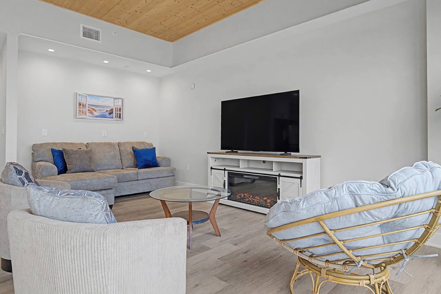 2-bedroom condo: living & balcony
