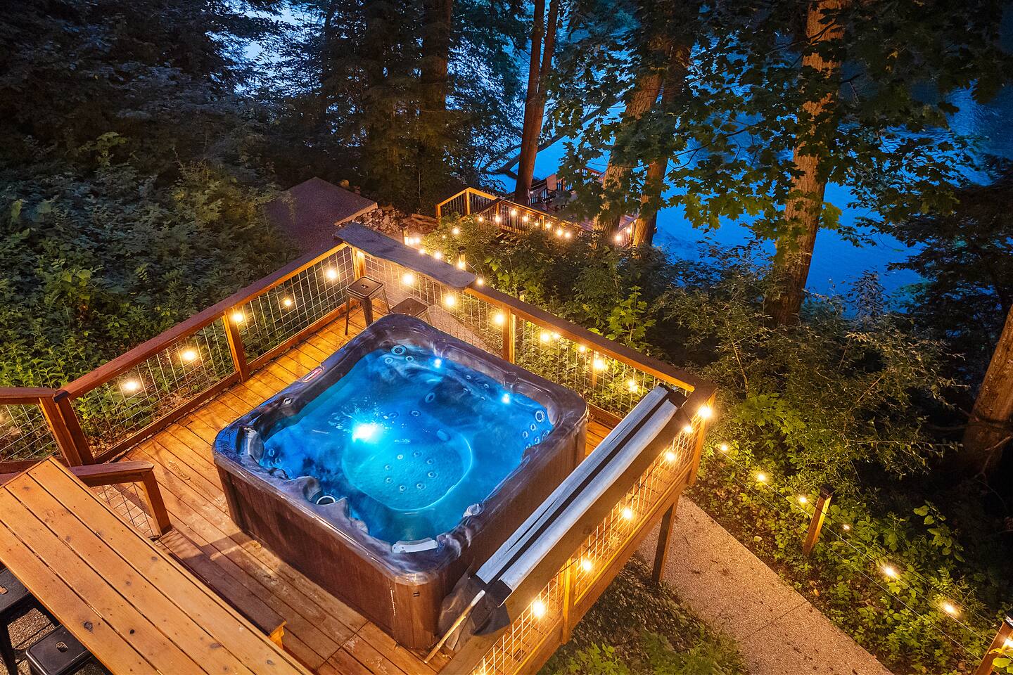 Hot tub at night
