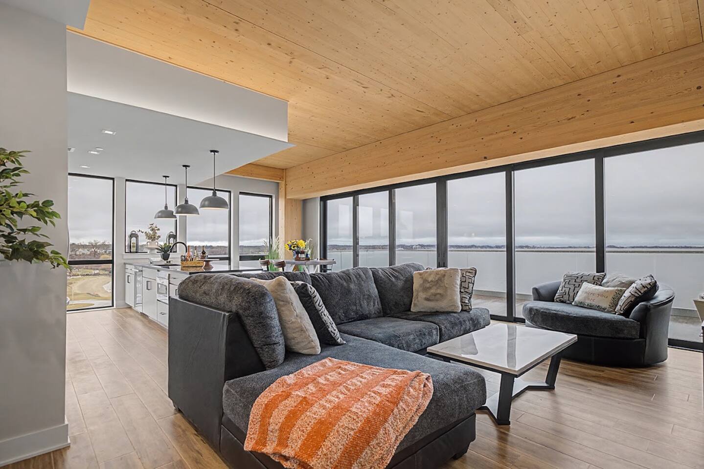 3-bedroom condo: living & balcony