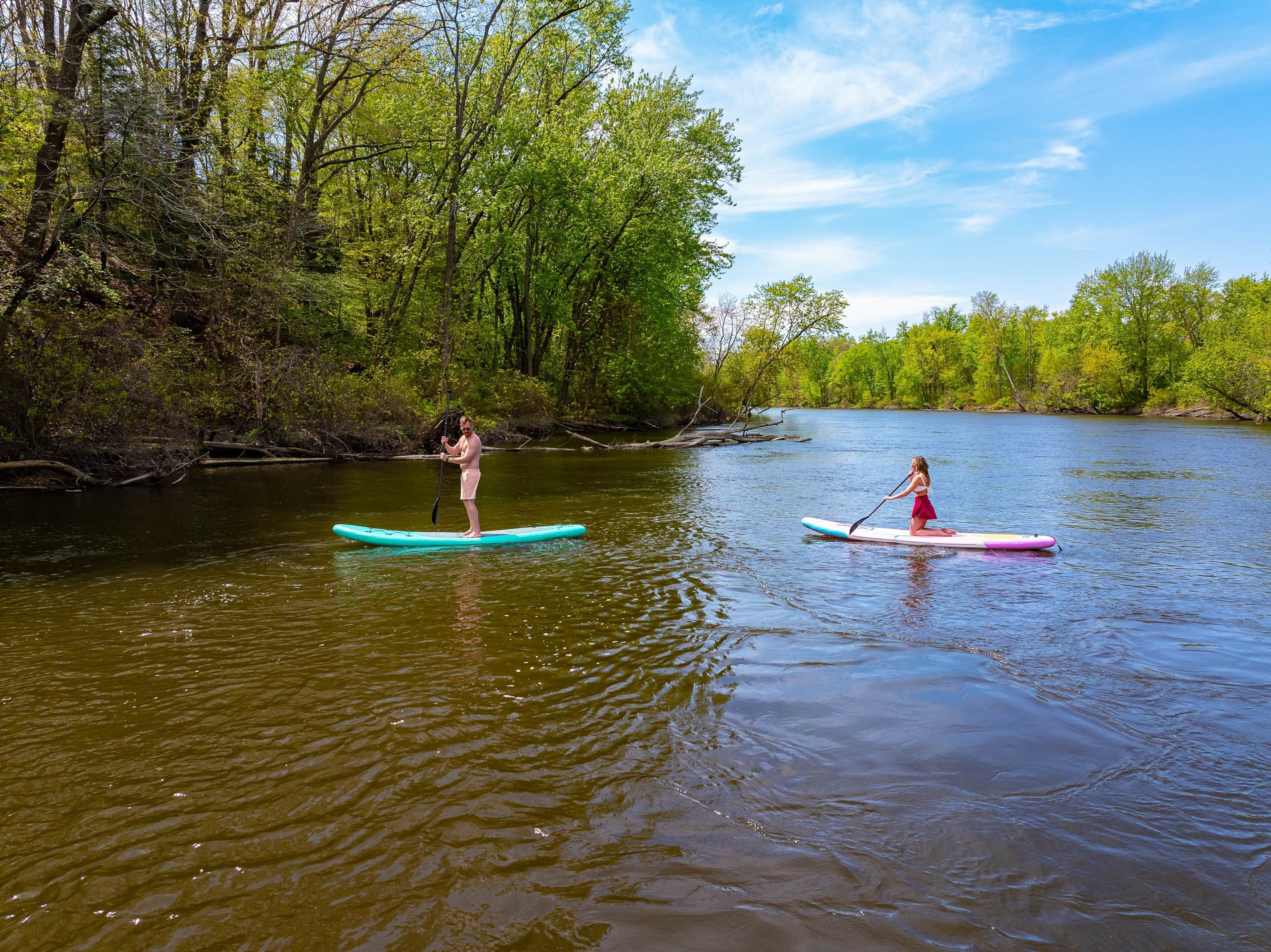 Paddleboarding on the Kalamazoo River