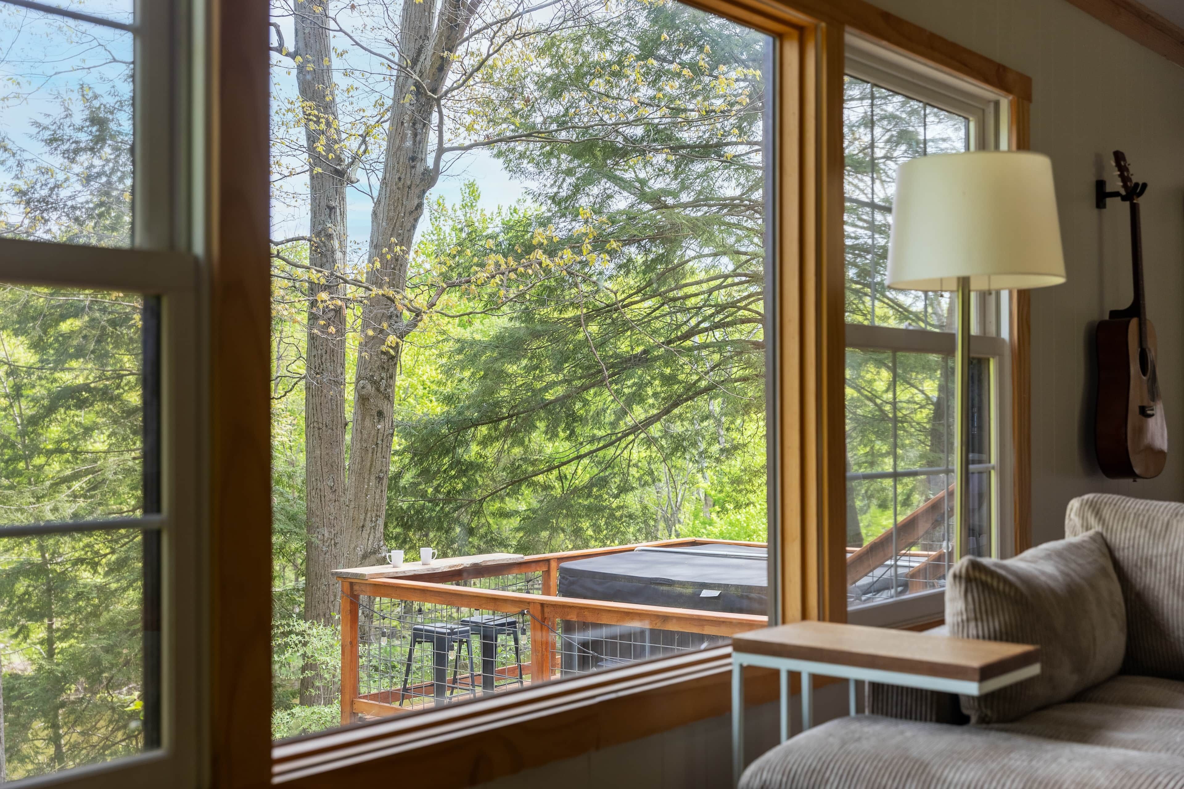 Living room with river view